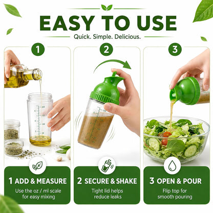 Salad Dressing Container Bottle Shaker for Homemade Sauce Mixing