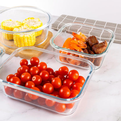 12 Pack Glass Food Storage Containers Set, Glass Meal Prep Containers with Lids, Airtight Lunch Containers, Dishwasher Safe, purple