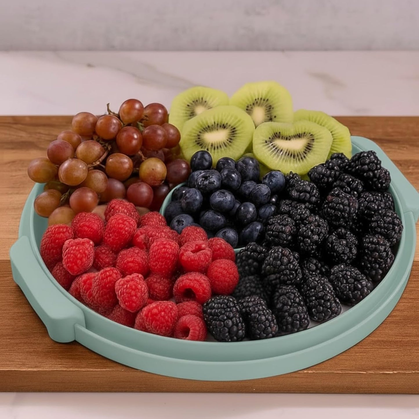 Pie Carrier with Lid and Handle - Fits Pies 10in x 4.5in, Doubles as Divided Serving Tray - Cheesecake Container Dessert Carrier Pie Container With Lid, Cheesecake Containers with Lids - BPA Free