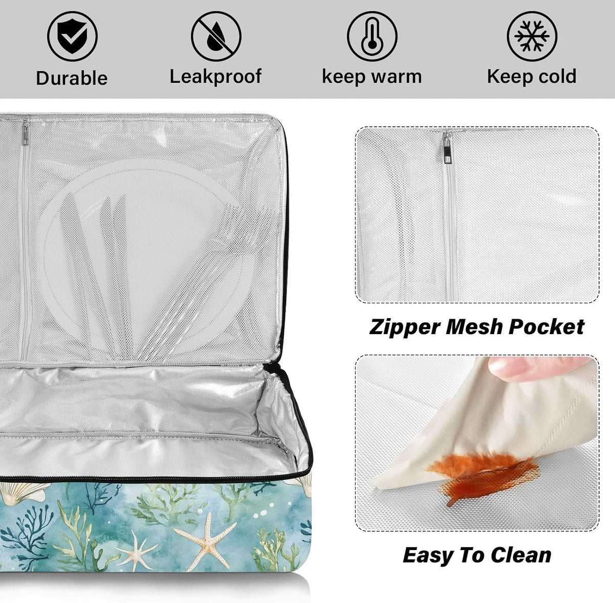 Casserole Carrier Insulated West Cowboy Horses Dish 9x13 with Lid Party Travel Warmer Bag for Hot or Cold Food Lasagna Pizza Holder Tote - Colors B