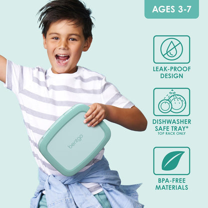 Bentgo Kids Bento-Style 5-Compartment Leak-Proof Lunch Box - Ideal Portion Sizes for Ages 3 to 7 - Durable, Drop-Proof, Dishwasher Safe, PFAS & BPA-Free & Made with Food-Safe Materials (Purple)