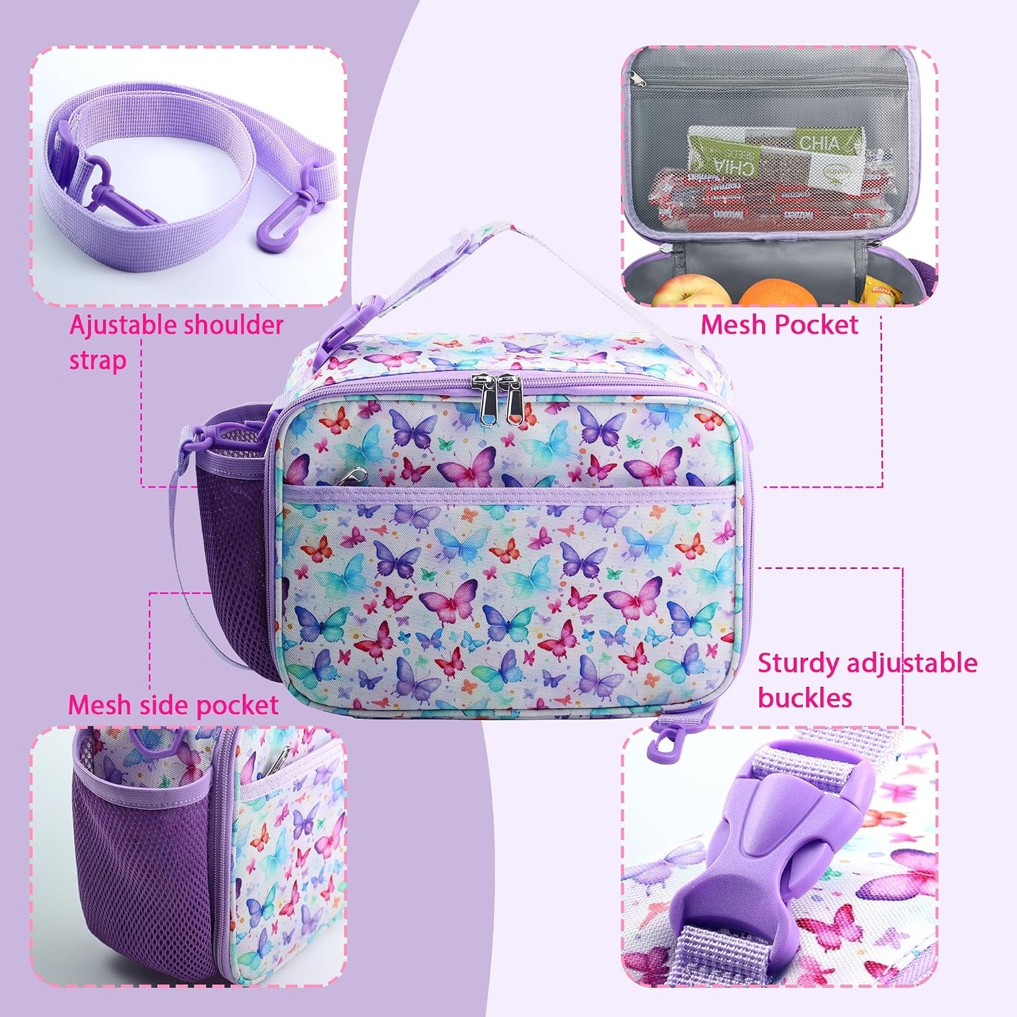 RLGPBON Kids Lunch Bag,Insulated Lunch Box for Girls,Lunch Bag Toddler Teen,School Daycare Cute Travel bags