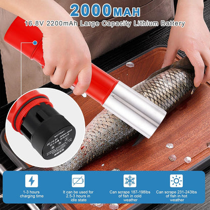 2000mAh Cordless Electric Fish Scaler Remover, Forward & Reverse Function