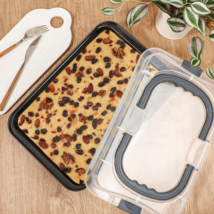 Webake 9x13 Inch Baking Pan with Lid and Handle, Non-Stick Cake Pan 2-Piece Set Rectangle Cake Carrier for Transport & Serve