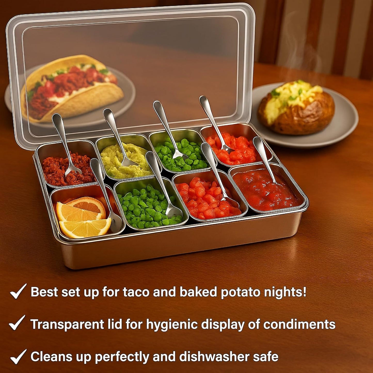 Stainless Steel Yakumi Pan, Yakumi Pans, Yakumi Mise En Place, Mise En Place Containers, Japanese Food Container, Condiment Containers, Multi Compartment Food Containers (8 Compartment)