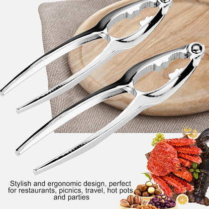 8 Piece Crab and Lobster Crackers Set Heavy Duty Stainless Steel Seafood Nutcracker Tool for Crab Legs Clams Shrimp Shells Easy Grip Kitchen Tool