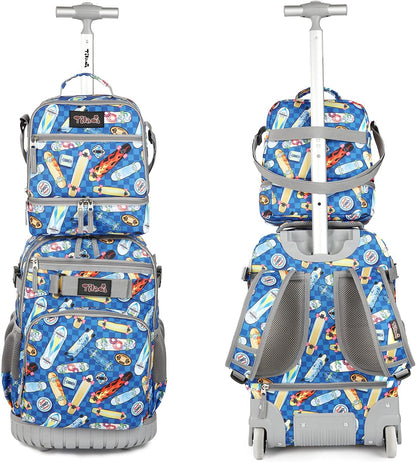 Tilami Lunch Bags Insulated Adjustable Strap Zipper, Two Compartments Cooler Bags, Bento Bags for Kids Toddlers (Blue)