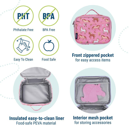 Wildkin Kids Insulated Lunch Box, Keeps Food Hot or Cold, BPA-Free with Mesh Pockets & Easy-Clean Lining – Ideal for School, Travel & Daycare – Holographic