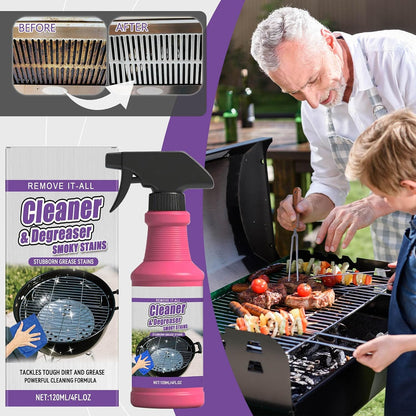 Fast-Acting Heavy-Duty Grill Degreaser Spray, Heavy Duty BBQ Grill Degreaser, Multi Functional Grease Remover for Outdoor Grills Effortlessly Removes Stubborn Oil & Carbon Residue (sponge)