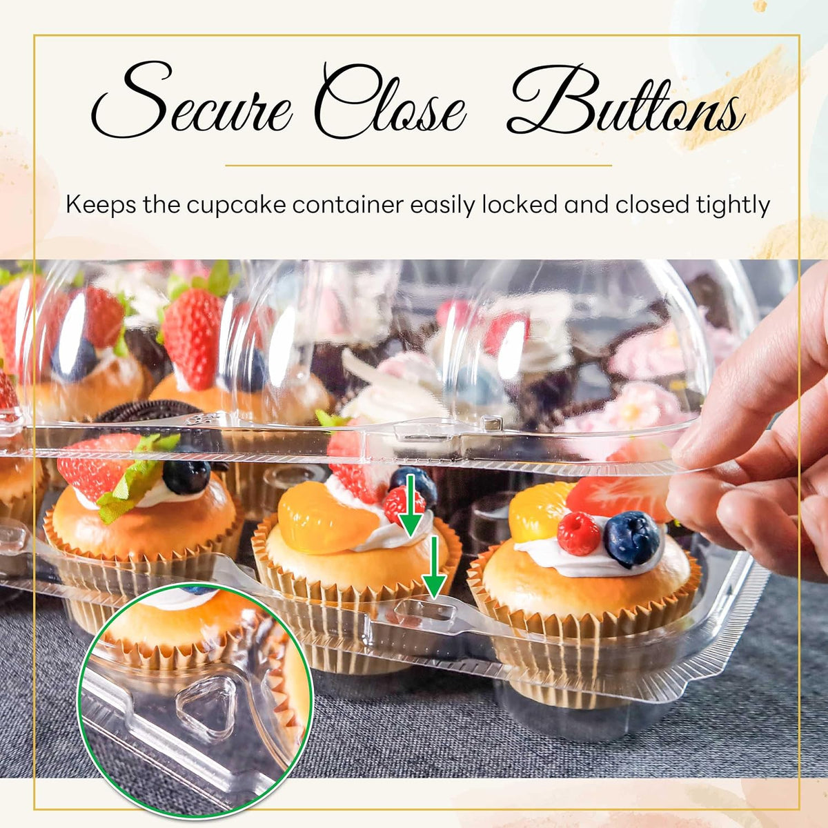 NPLUX 12 Count Cupcake Containers 12 Pack Clear Plastic Cupcake Boxes