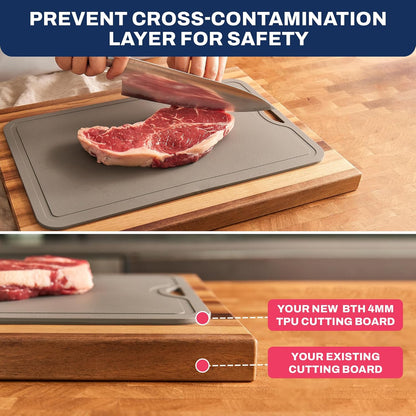 TPU Cutting Board Flexible Mat, 17.3" x 10.6" Nonslip Korean cutting board for kitchen, BPA Free Flexible Chopping Board, TPU Material Double-sided Dishwasher Safe