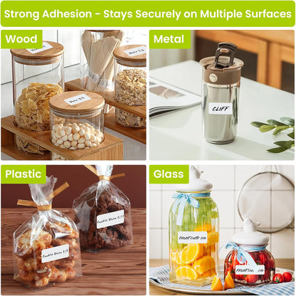 Ortarco 1000 Pcs Removable Food Labels Stickers for Storage Bins, Waterproof & Oil Resistant Freezer Labels with Perforation Line 1" x 2"
