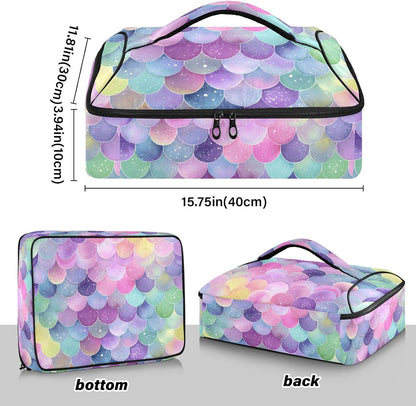 Casserole Carriers for Hot or Cold Food Reusable Casserole Dish Carrier Insulated Thermal Large Capacity Durable Perfect for Party Camping Family Gatherings Yellow Fish - Colors B