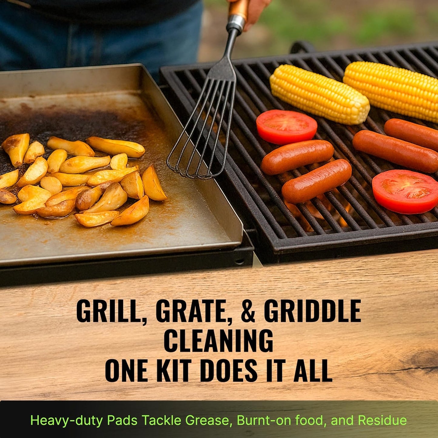 Citrusafe Grill Care Kit - BBQ Grid and Grill Grate Cleanser, Exterior Cleaner, and Scrubber by Citrusafe (16 oz Each)