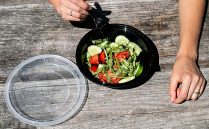 SafeWare Meal Prep Container Reusable 2 Compartment With Lids 28oz (25 Sets)- Food Prep Containers, Food Storage Bento Box | Stackable | Microwave | Dishwasher | Freezer Safe.