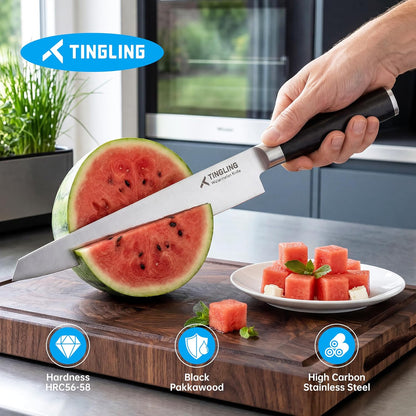 Watermelon Knife 9" Melon Cutter: Sharp Cantaloupe and Pineapple Slicer