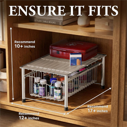 Simple Houseware Stackable Basket Drawer, Chrome
