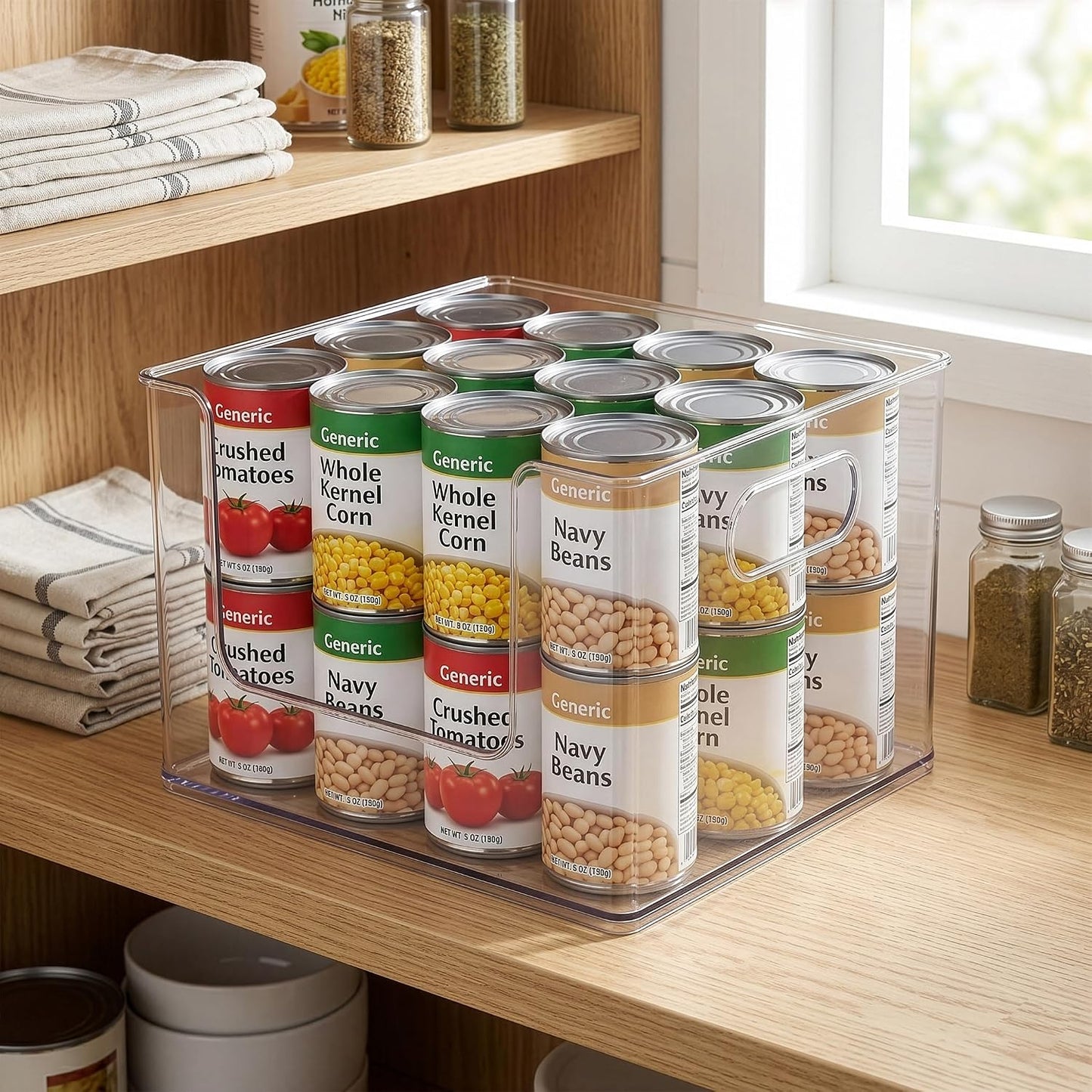 BINO | Stackable Plastic Storage Bins, Clear | THE CLARUS COLLECTION | Pantry Organizers and Storage Containers | Fridge Organizer Bins | Kitchen Cabinet Organizer | Medicine Cabinet Bin