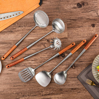 FJNATINH Solid 304 Stainless Steel Skimmer Slotted Spoon Colander Strainer Ladle for Cooking and Frying, Kitchen Utensils Wire Strainer Pasta Strainer Spoon