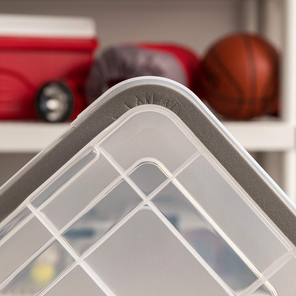 IRIS USA WeatherPro Storage Bins with Lids, 47 Qt, Gasket Seal, 2 Pack | Airtight gasket helps protect clothing, shoes, crafts, keepsakes, and household supplies from moisture and dust.