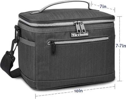Tirrinia Insulated Lunch Box for Men/Women, Leakproof Lunch Bag for School Work, Large Lunch Tote Kids Boys Girls Student Back to School, Soft Cooler Office Picnic Beach Camping for Adults, Charcoal