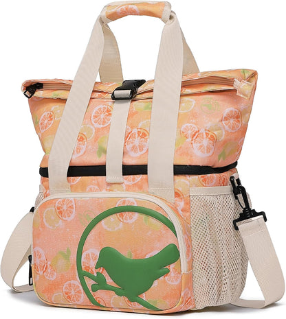 SUNNY BIRD Dual Compartment Lunch Bag Insulated Lunch Box for Women and Men (Purple)