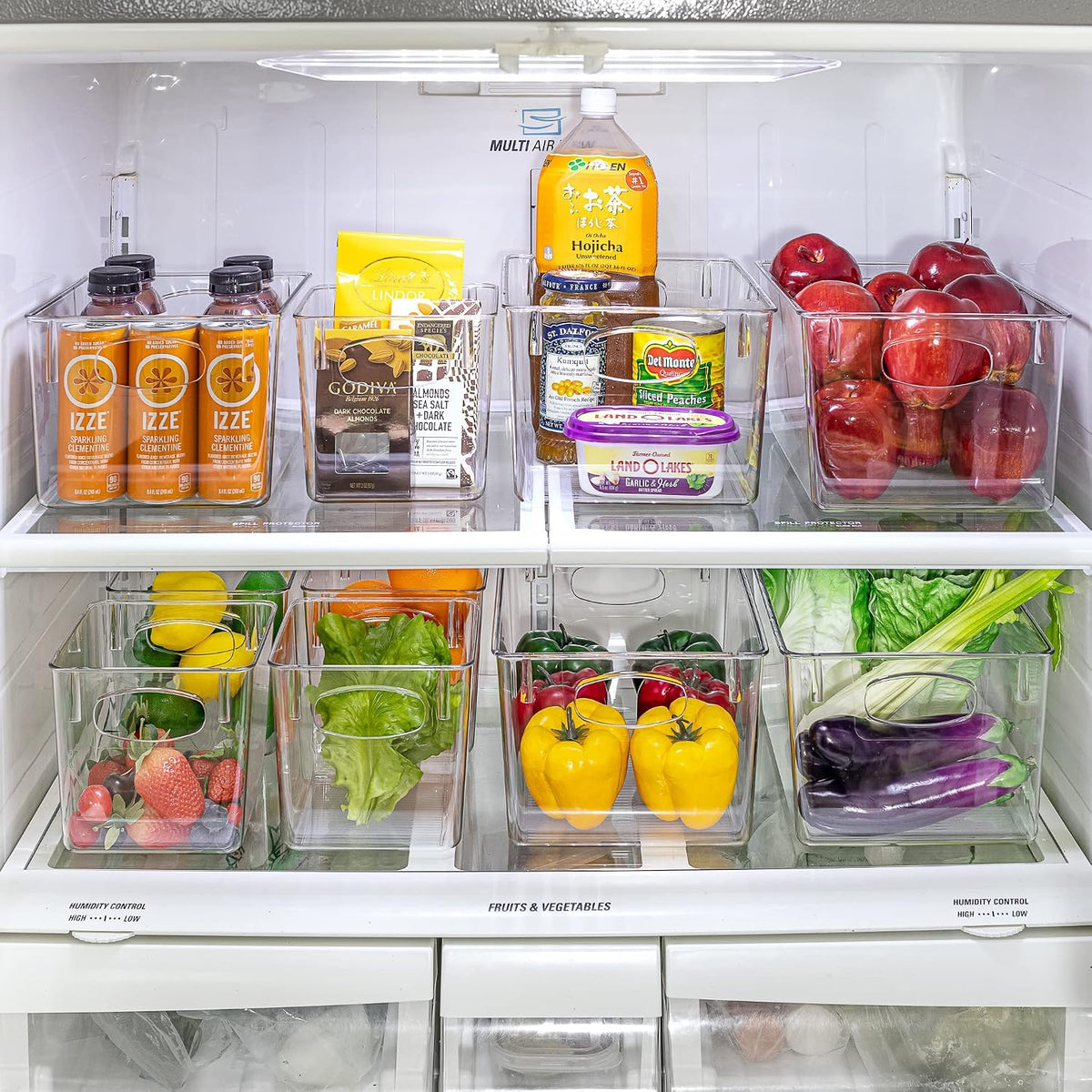 Sorbus Large Clear Plastic Storage Bins for Shelves, Clothes, with Handle - Clear Storage Bins, Drawer, Shelf, Closet, Pantry, Fridge, Freezer Organizer Bins, Closet Organizers and Storage (4 pack)