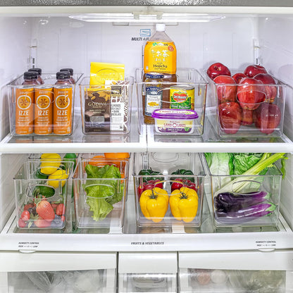Sorbus Large Clear Plastic Storage Bins for Shelves, Clothes, with Handle - Clear Storage Bins, Drawer, Shelf, Closet, Pantry, Fridge, Freezer Organizer Bins, Closet Organizers and Storage (4 pack)