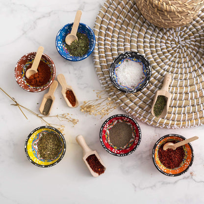 Terracotta Pinch Bowls Set of 8 – Small Ceramic Prep Bowls for Spices, Sauces & Dips – Mini Dipping Bowl for Kitchen Prep, Serving & Charcuterie – Colorful Handmade-Style Bowl
