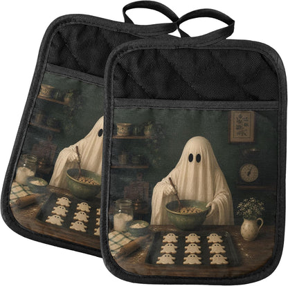 Gothic Cooking Skeleton Chef Pot Holders Heat Resistant