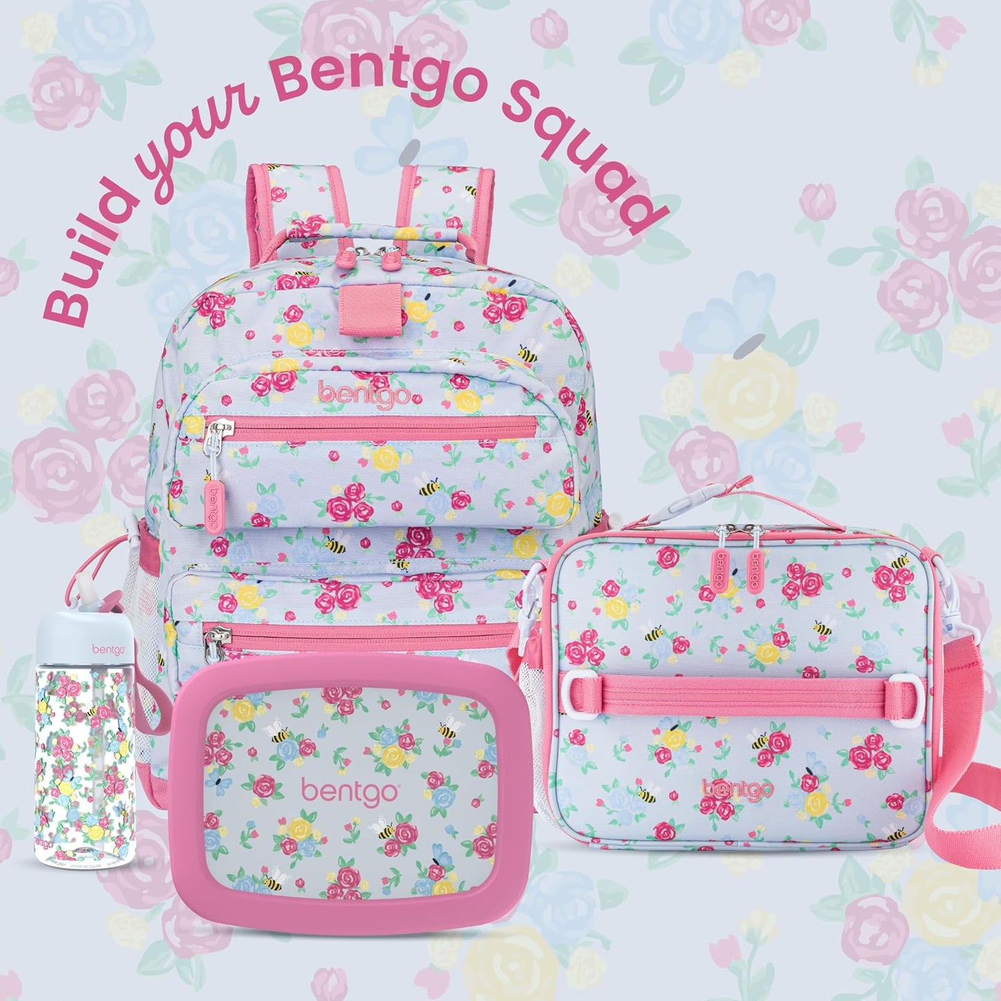 Bentgo Kids Lunch Bag - Durable, Double-Insulated Lunch Bag for Kids 3+; Holds Lunch Box, Water Bottle, & Snacks; Easy-Clean Water-Resistant Fabric & Multiple Zippered Pockets (Mermaid)