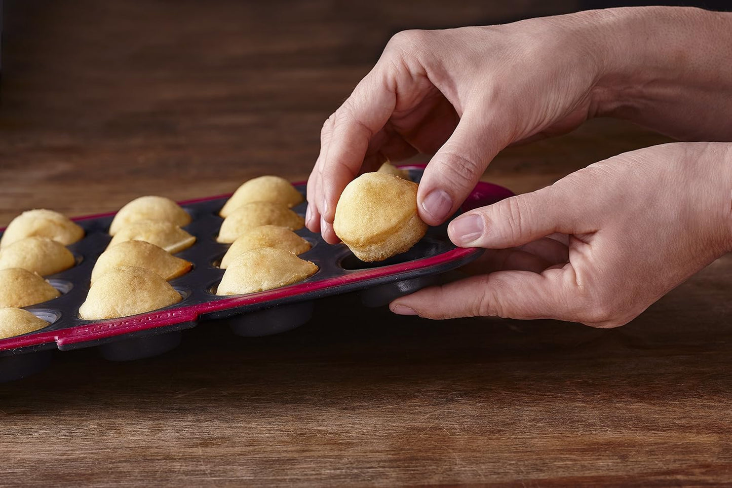 Trudeau Silicone Muffin Pan, 12 Cavities, Fuchsia (Model: 05115197KR)