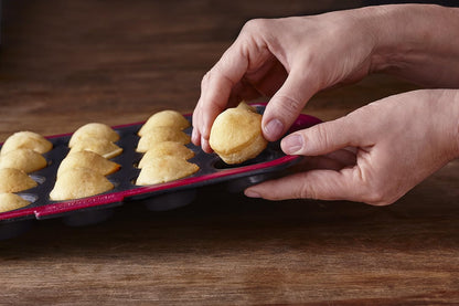 Trudeau Silicone Muffin Pan, 12 Cavities, Fuchsia (Model: 05115197KR)
