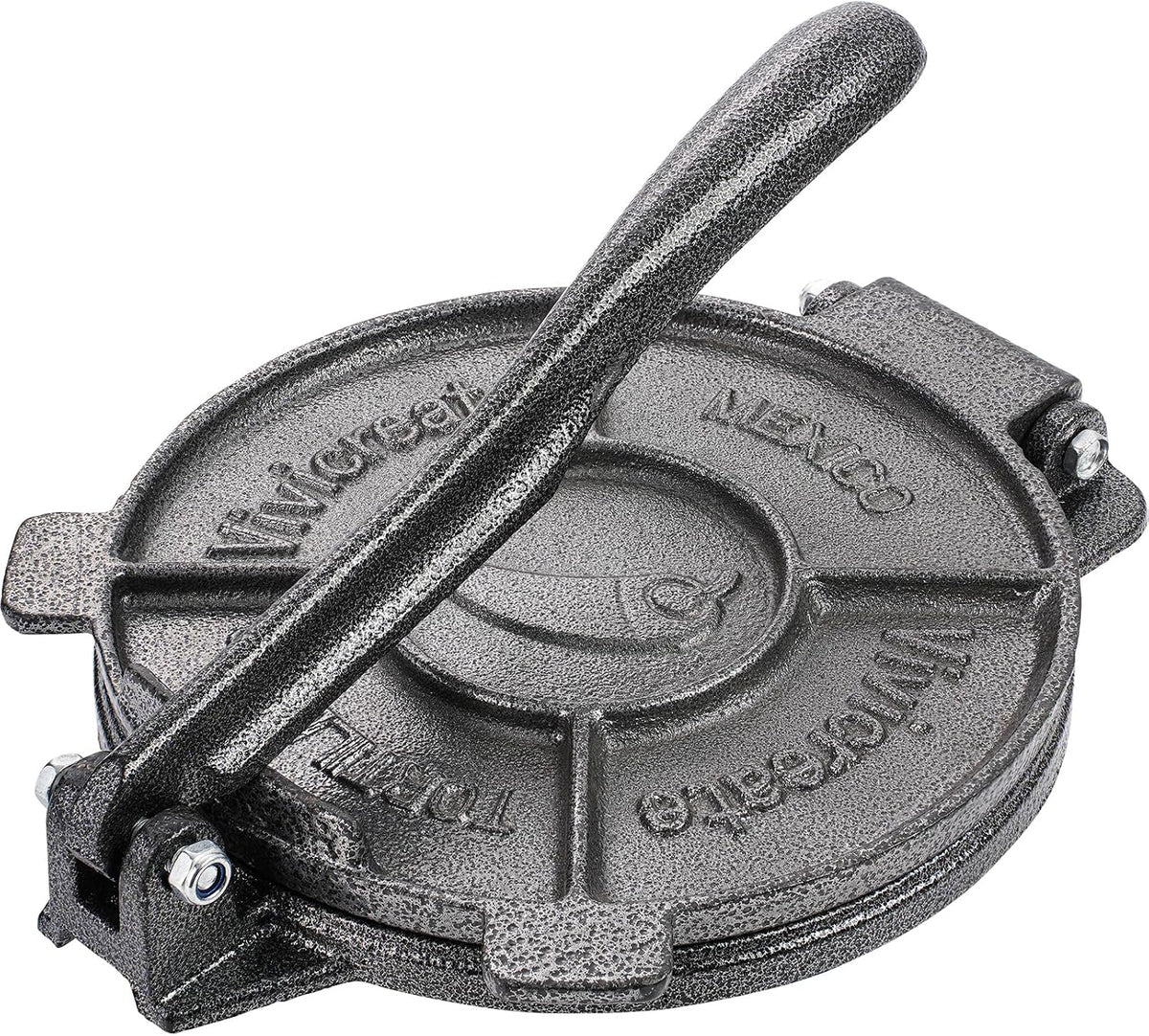 Vivicreate Tortilla Press 7.5 Inch Cast Iron Tortilla Maker Heavy Duty Tortilla Press Maker for Corn Tortillas Street Tacos Roti Chapati Dumpling Wrappers Empanadas Black