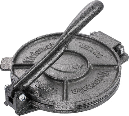 Vivicreate Tortilla Press 7.5 Inch Cast Iron Tortilla Maker Heavy Duty Tortilla Press Maker for Corn Tortillas Street Tacos Roti Chapati Dumpling Wrappers Empanadas Black