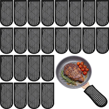 Dandat 24 Set Hot Handle Covers for Daily Replace Use Gift Pan Handle Sleeve Cover Heat Resistant Cast Iron Holder Sleeve Washable Handgrip Mitts for Christmas Kitchen BBQ Baking Cookware (Chili)