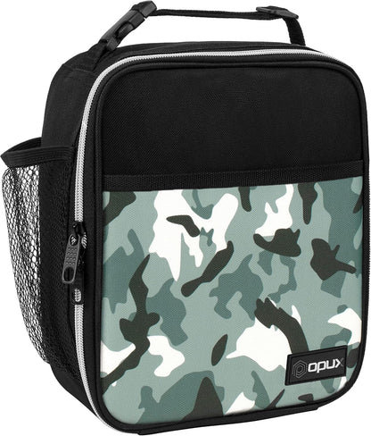 opux Premium Insulated Lunch Box, Soft School Lunch Bag for Kids Boys Girls, Leakproof Small Lunch Pail Men Women Work, Reusable Compact Cooler Tote Lunchbox for Office Adult, Black