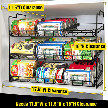Deco Brothers Stackable Can Rack Organizer for Kitchen and Pantry, Holds Upto 36 Cans, Chrome Finish
