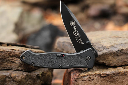 Smith & Wesson Benji 2.5in High Carbon S.S. Folding Keychain Knife with 1.75in Modified Tanto Blade and G10 Handle for Outdoor