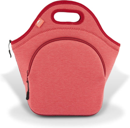 Nordic By Nature Large Neoprene Lunch Bag for Women & Lunch tote for Kids Insulated Lunch bag Reusable Washable Extra Thick Neoprene & Soft Cotton Feel, Premium Stitching, Outside Pocket, (L) Black