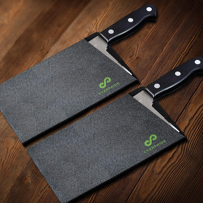 EVERPRIDE Butcher Chef Knife Edge Guard - Wide Knives Blade Edge Protectors - Meat Cleaver Knife Sheath - BPA-Free Chef Knife Cover Fits Blades Up To 8” x 4” – Knives Not Included