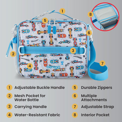Bentgo Kids Lunch Bag - Durable, Double-Insulated Lunch Bag for Kids 3+; Holds Lunch Box, Water Bottle, & Snacks; Easy-Clean Water-Resistant Fabric & Multiple Zippered Pockets (Mermaid)