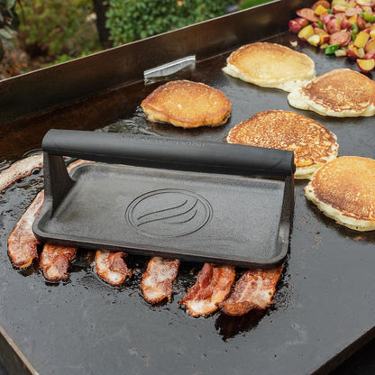 Blackstone® Pre-Seasoned Cast Iron Griddle Press, 10" x 5.5", Black