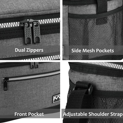 Tirrinia Insulated Lunch Box for Men/Women, Leakproof Lunch Bag for School Work, Large Lunch Tote Kids Boys Girls Student Back to School, Soft Cooler Office Picnic Beach Camping for Adults, Charcoal