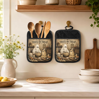 Gothic Cooking Skeleton Chef Pot Holders Heat Resistant