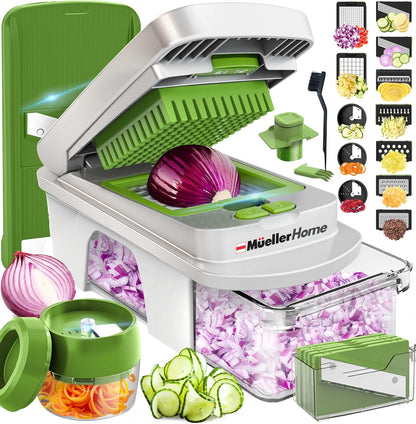 MUELLER HOME Pro-Series 10-in-1 Stainless Steel Multi Vegetable Chopper