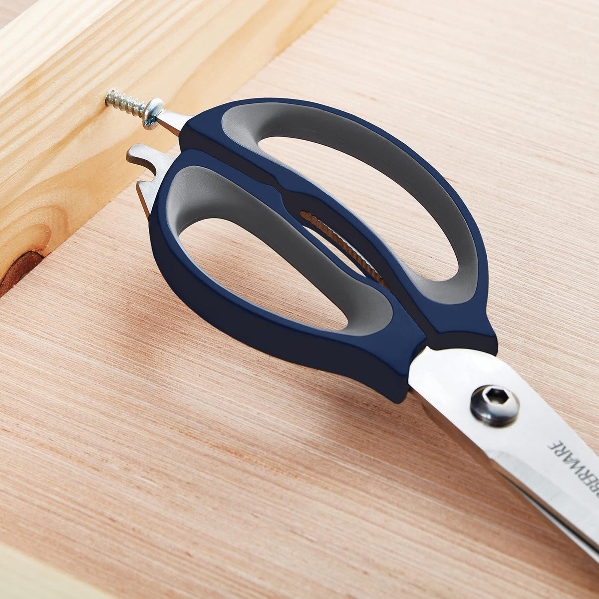 Farberware 4-in-1 Kitchen Scissors, High Carbon Stainless Steel, Black