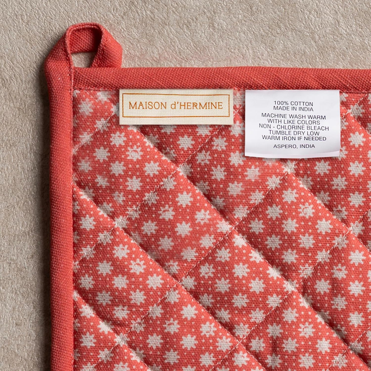 Maison d' Hermine 100% Cotton Oven Mitt & Pot Holder Set (7.5"x13" & 8"x8") - Colors C