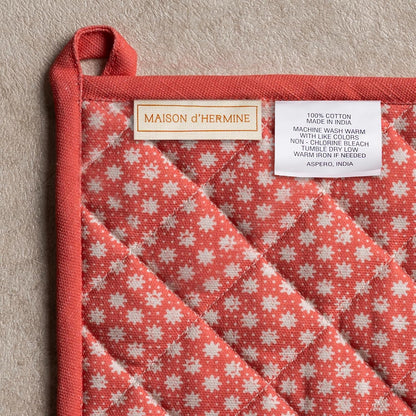 Maison d' Hermine 100% Cotton Oven Mitt & Pot Holder Set (7.5"x13" & 8"x8") - Colors C