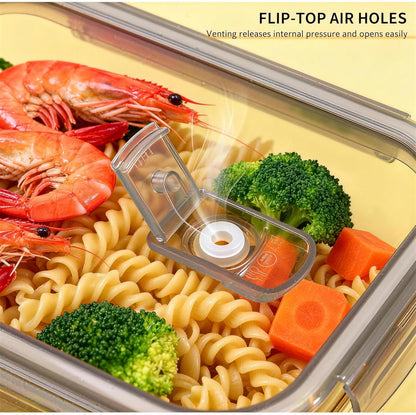 Glass Meal Prep Containers 5 Pack - Lunch Boxes with Leakproof Lids, Food Storage Containers, Bento Boxes, Gray (3 Compartment)